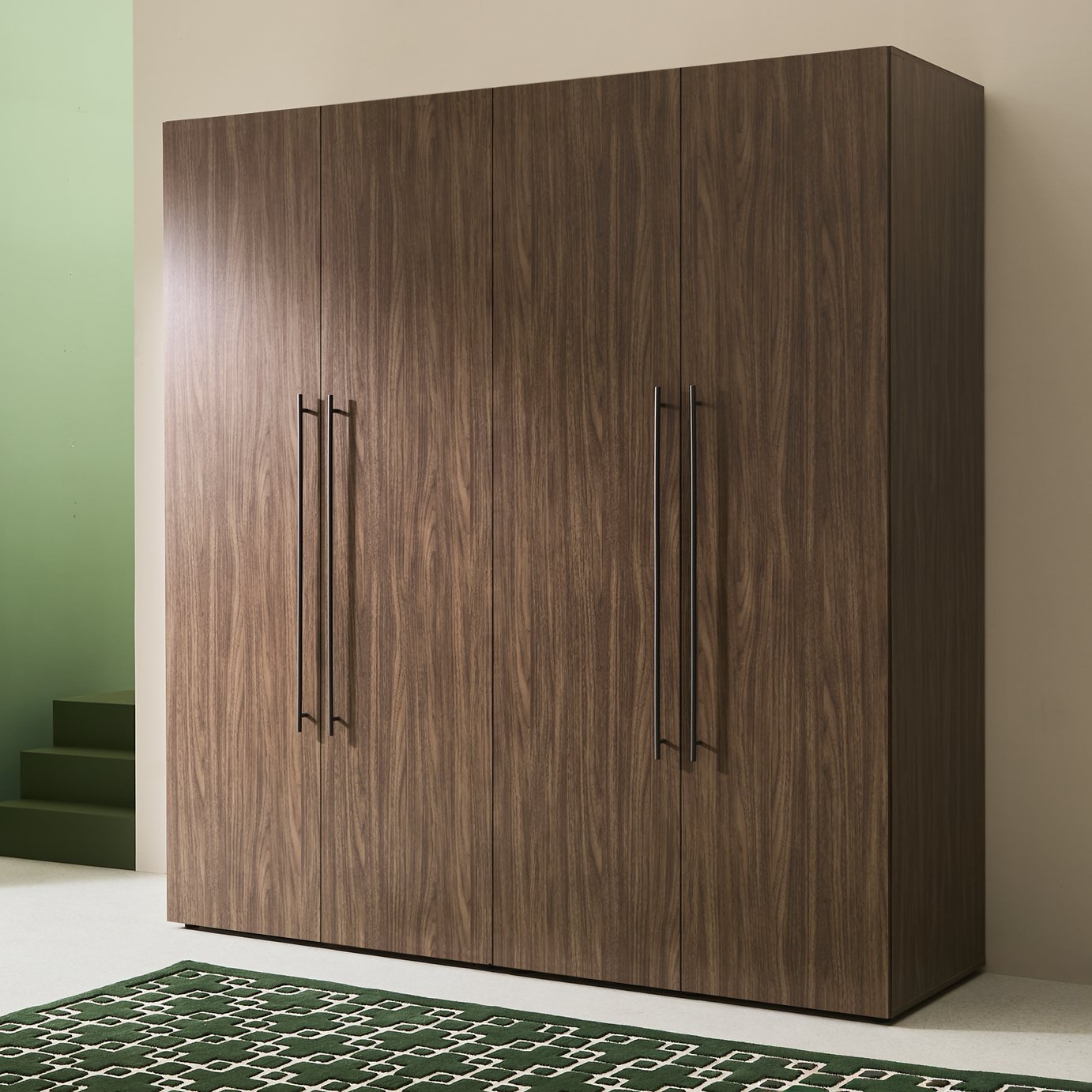 Habitat Atlas 4 Door Wardrobe - Walnut