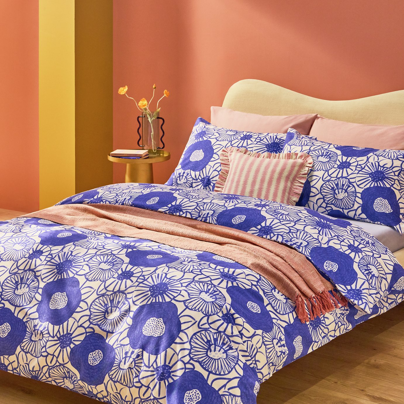 Habitat Bold Floral Blue Bedding Set - Double