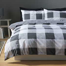 Argos Home Large Gingham Charcoal Bedding Set