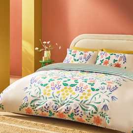 Habitat Placement Floral White Bedding Set