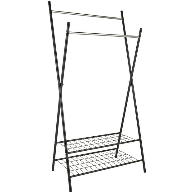 Buy Argos Home X Frame Clothes Rail with Shelves Black Clothes