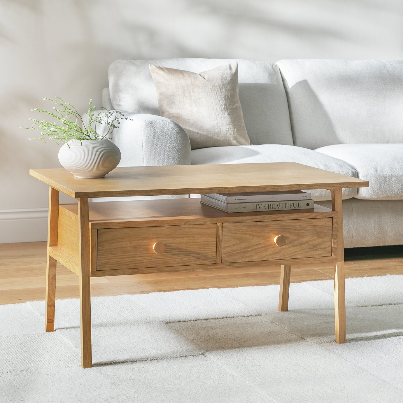 Habitat Calvin 2 Drawer Coffee Table - Oak