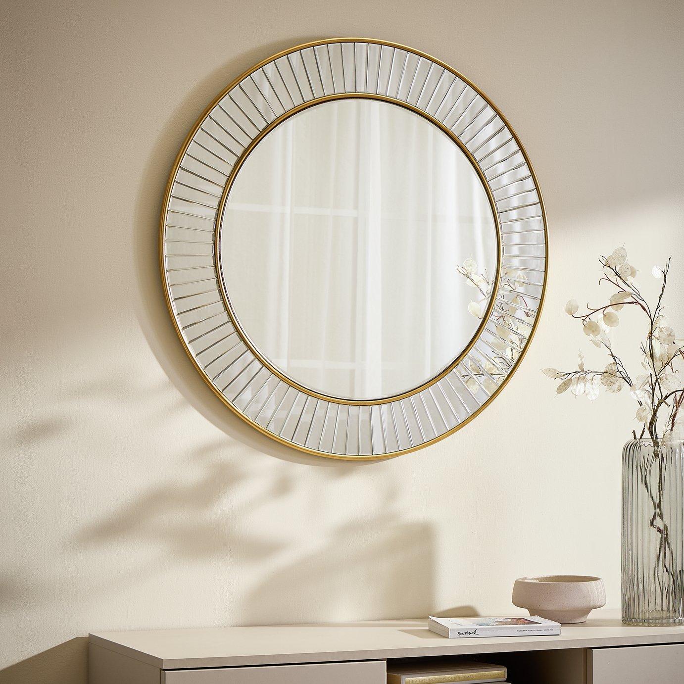 Argos Home Gold Mosaic Round Wall Mirror - 80x80cm