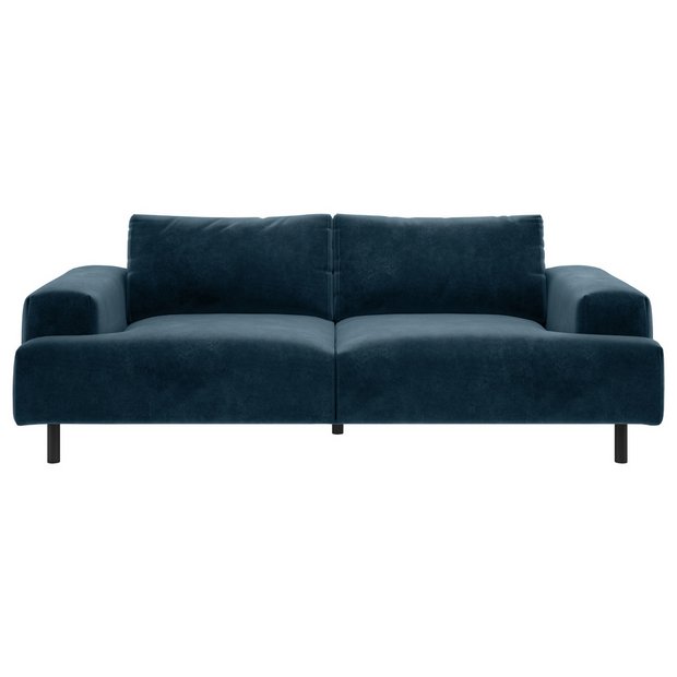 Habitat blue store velvet sofa