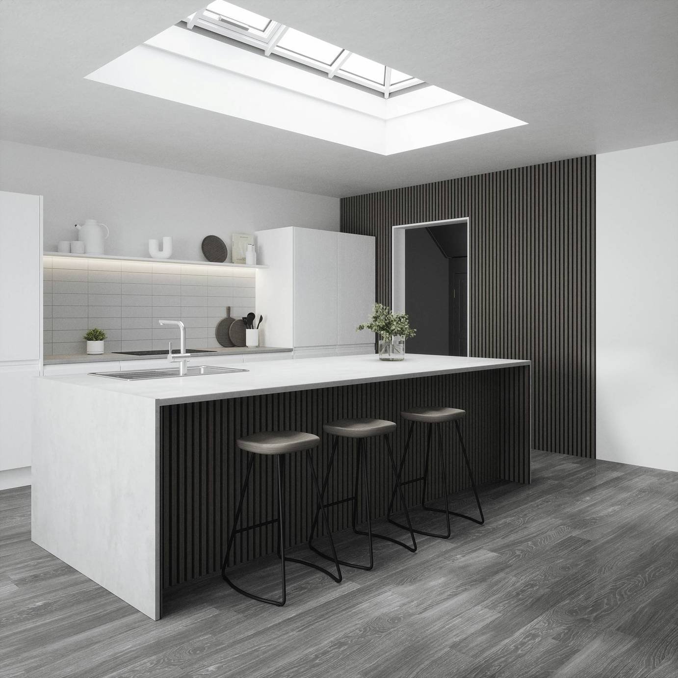 Kraus Acoustic Wood Veneer Alder Grey Wall Panel - 1.2m