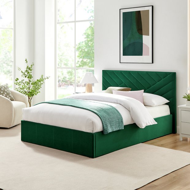 Buy Argos Home Luca Small Double End Lift Ottoman Bed Green Bed frames Argos