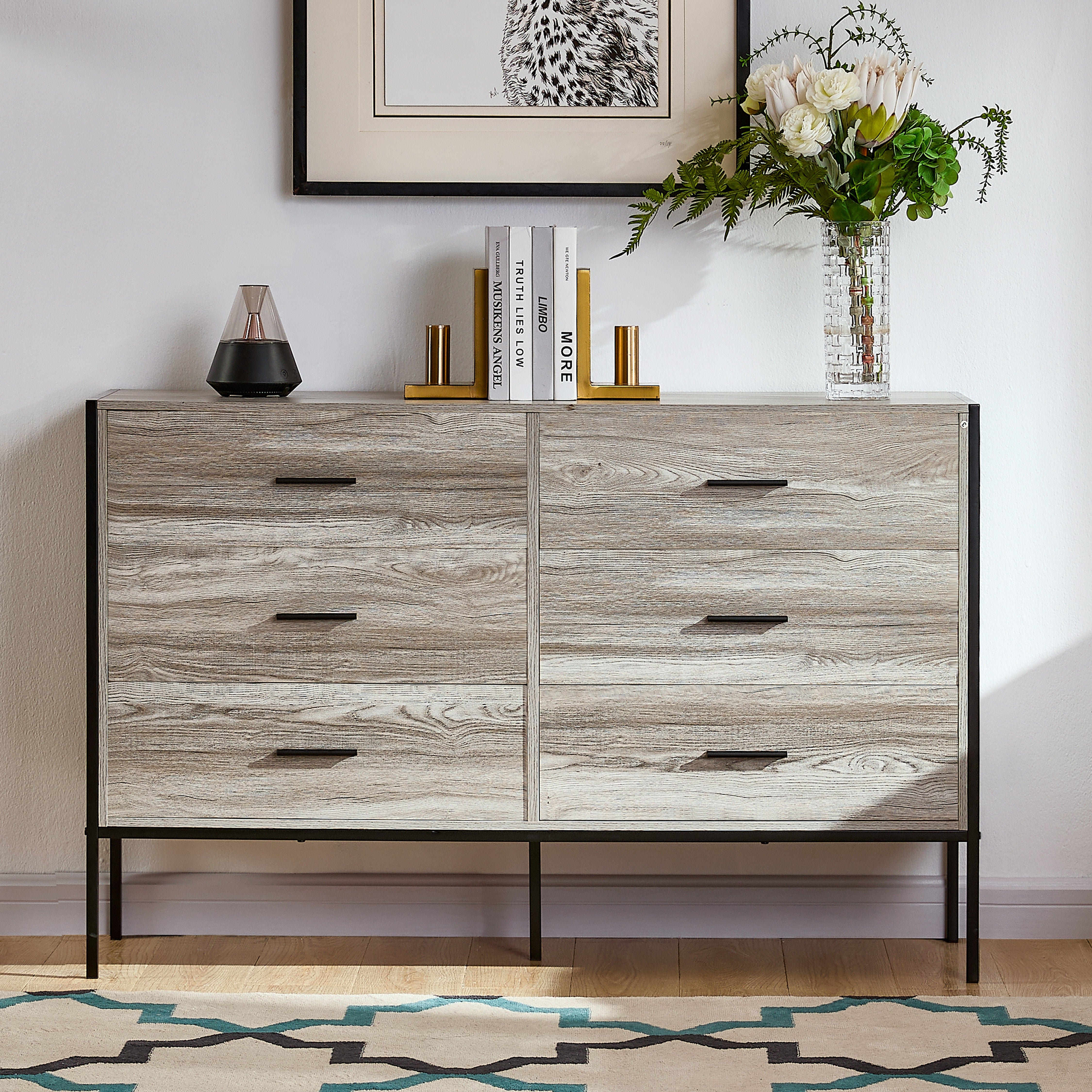 Vida Designs Brooklyn 6 Drawer Chest - Grey