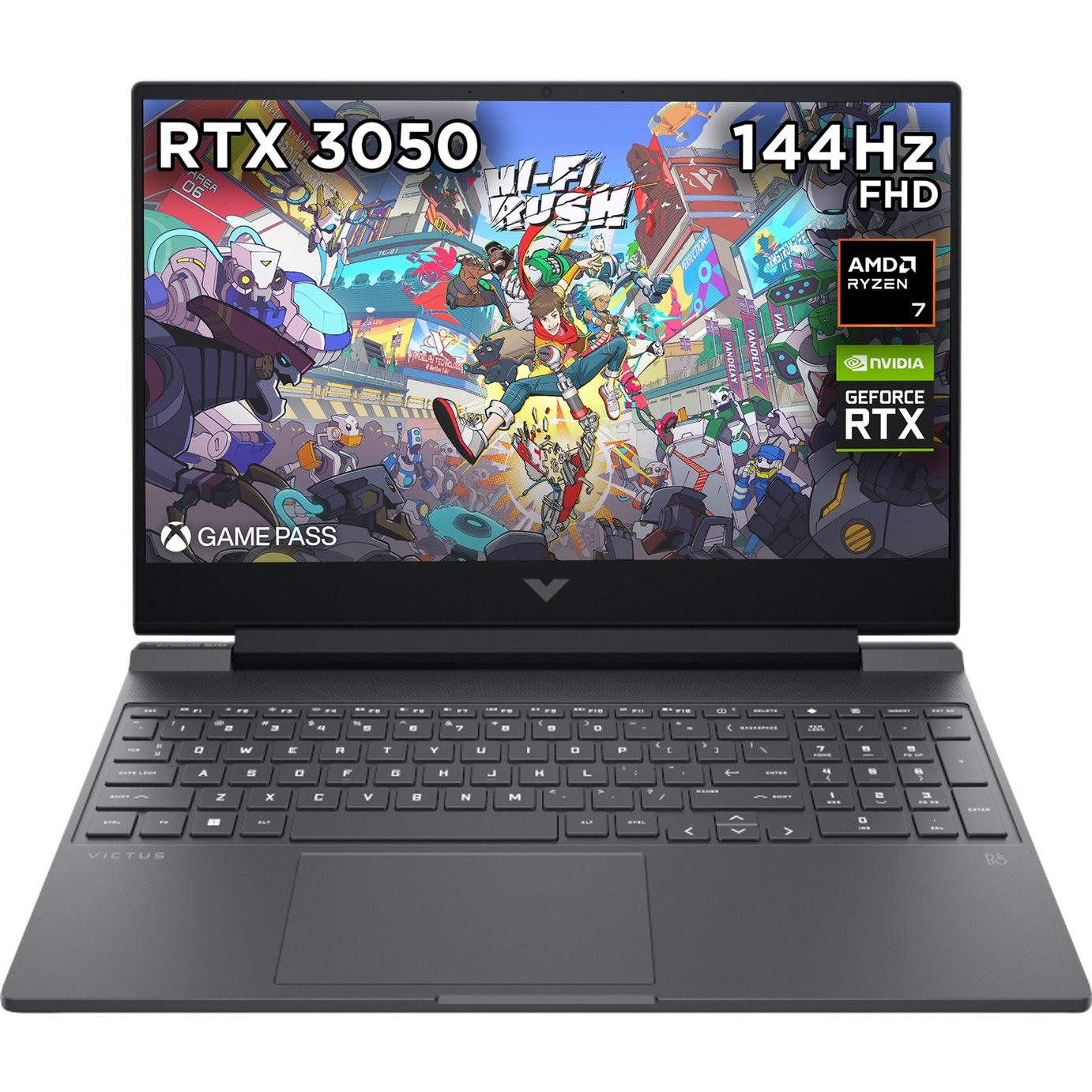 HP Victus 15.6in R7 16GB 512GB RTX3050 Laptop - Black
