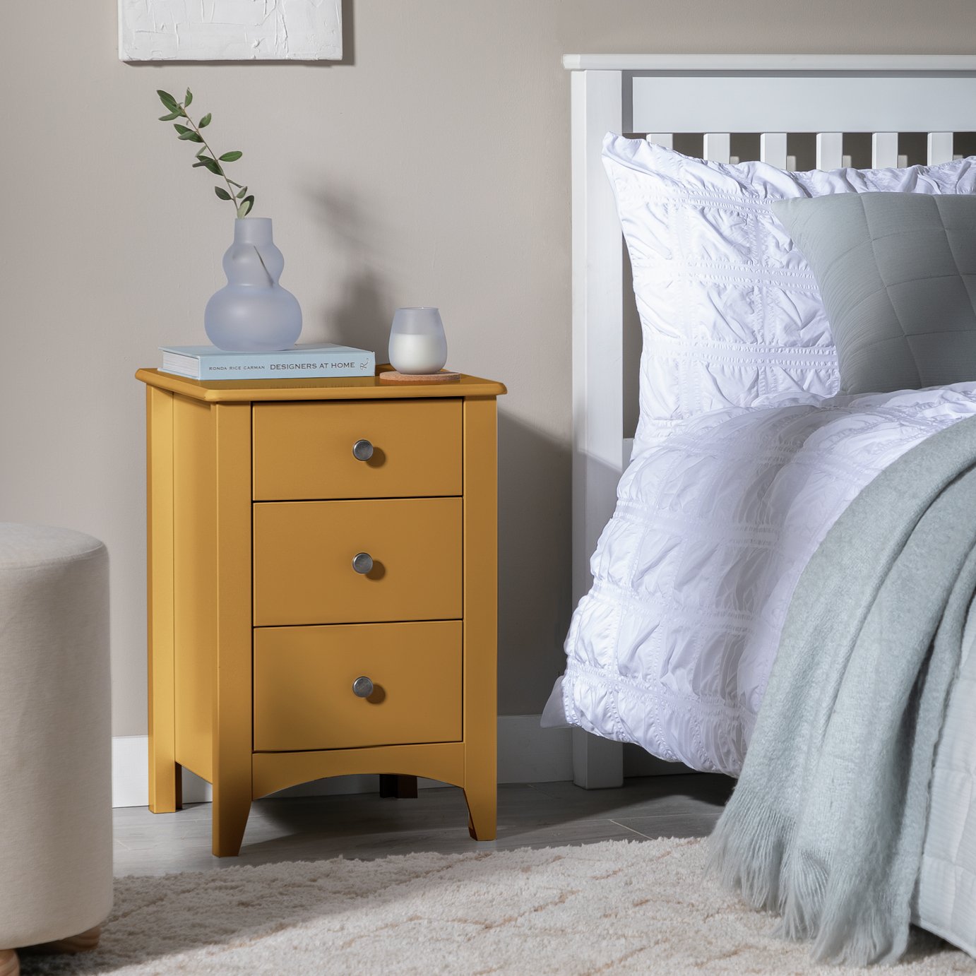 Argos Home Minato 3 Drawer Bedside Table