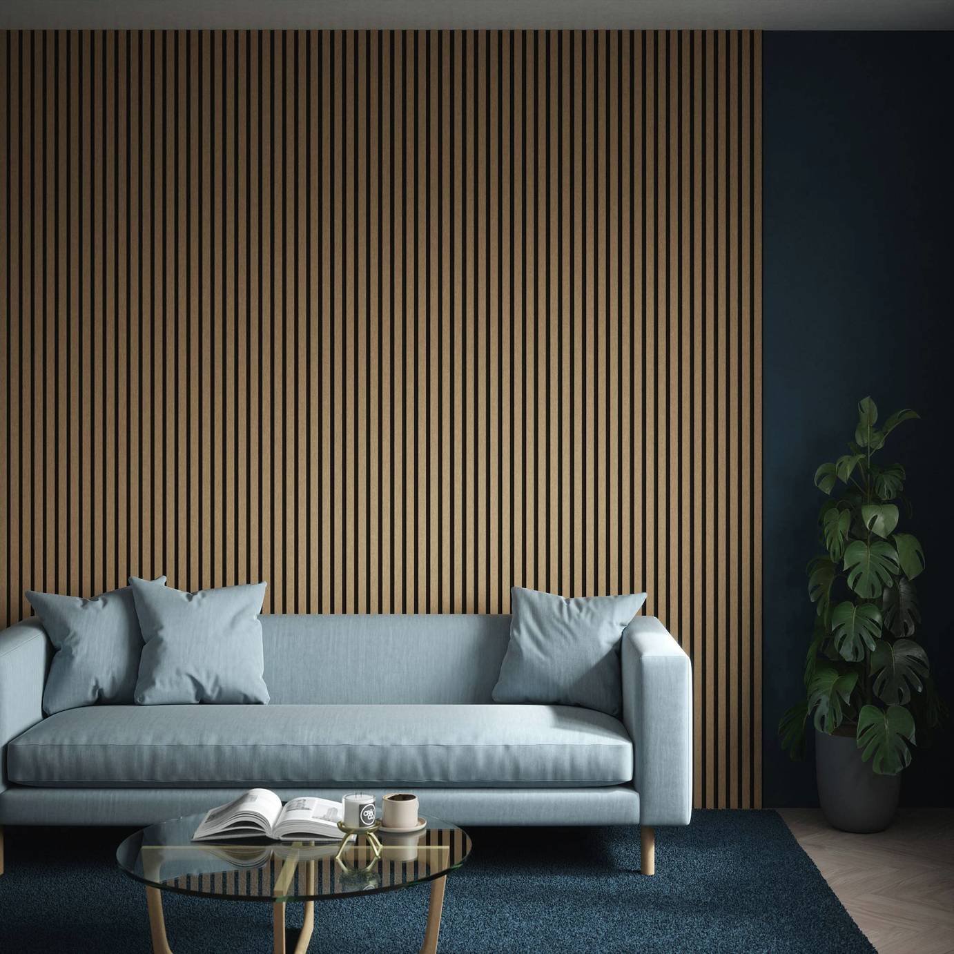 Kraus Acoustic Wood Veneer Medium Oak Wall Panel - 2.4m