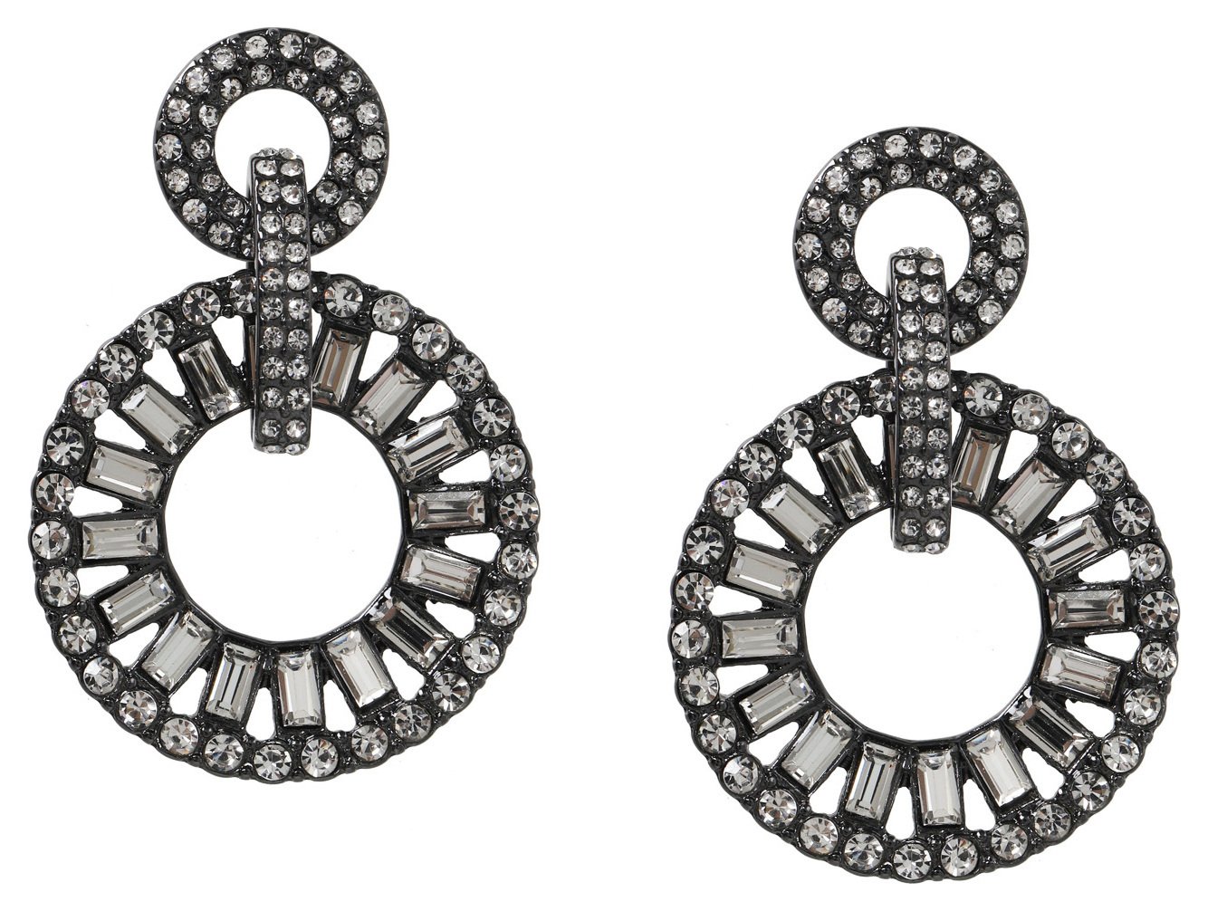 Liars & Lovers Baguette Stone Circle Drop Earrings