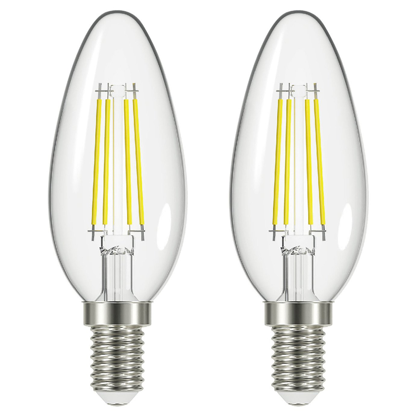 Argos Home 3.4W LED E14 Filament Candle Light Bulb - 2 Pack