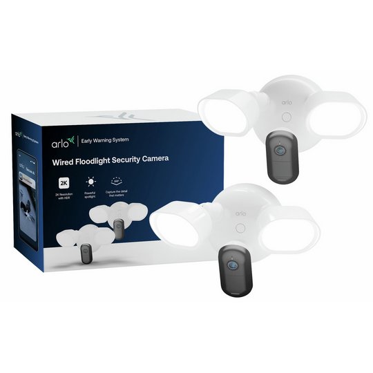 Arlo 2K Wired Floodlight Security Camera - Pack of 2