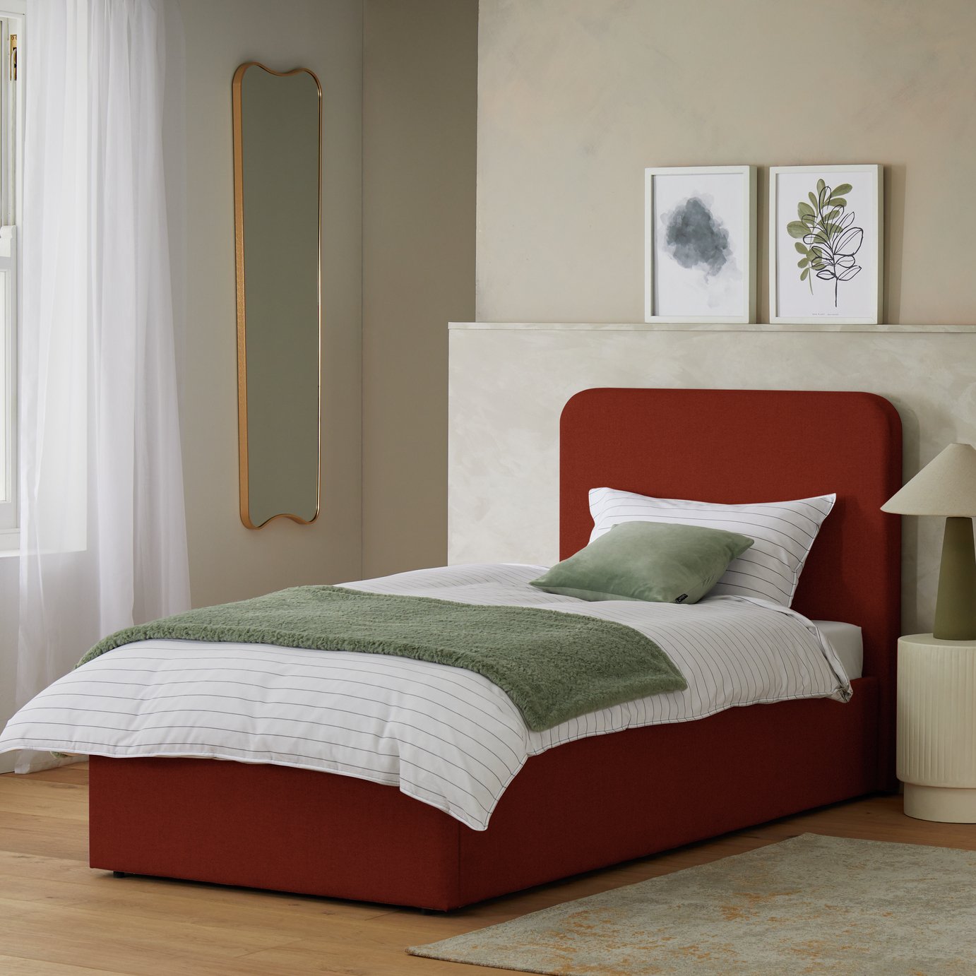 Habitat Chadwell Single End Lift Ottoman Bed - Rust