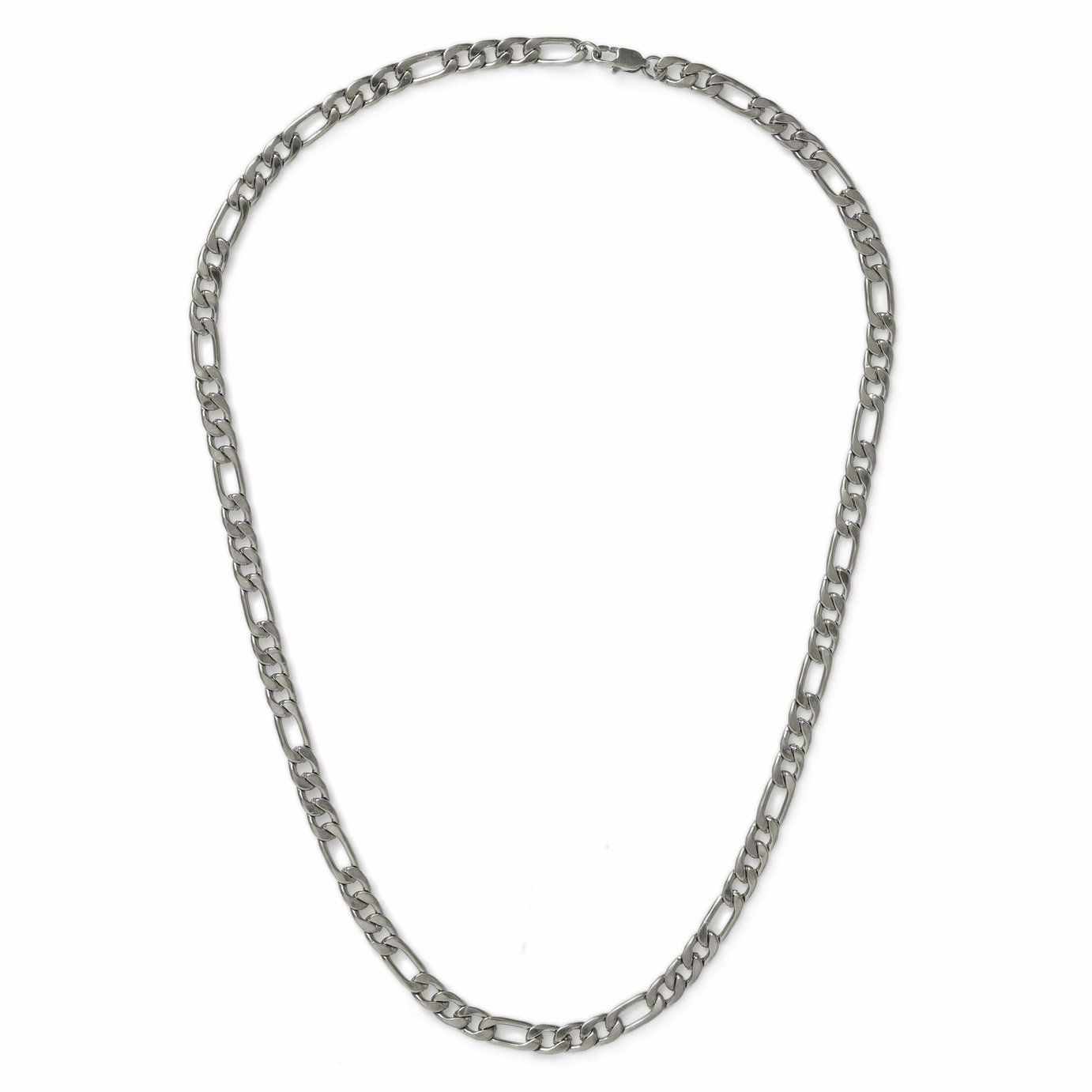 Uncommon Souls Men's Silver Figaro Chain Necklace