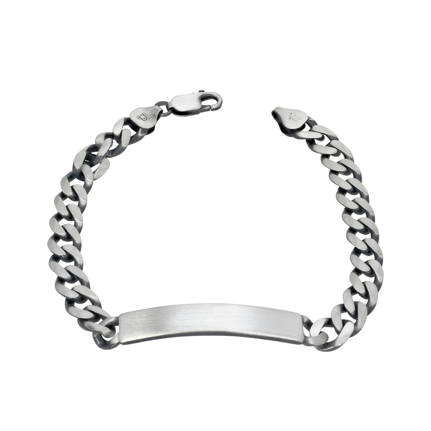Revere Men's Sterling Silver Personalised Oxidised Bracelet