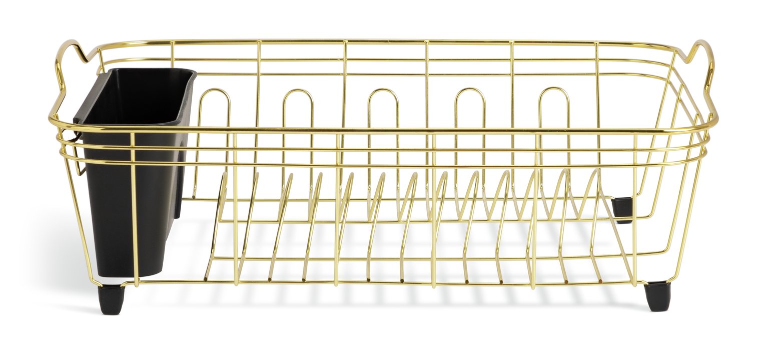 Habitat Large Wire Dish Drainer - Brass