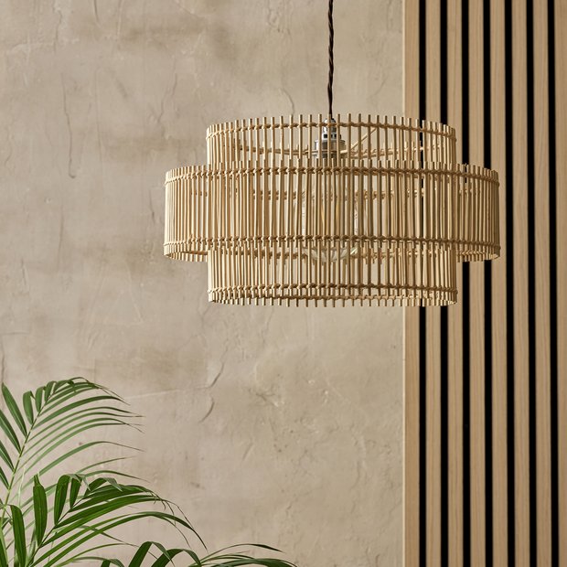 Buy Argos Home Natural Bamboo 2 Tier Easy Fit Lampshade - 40cm