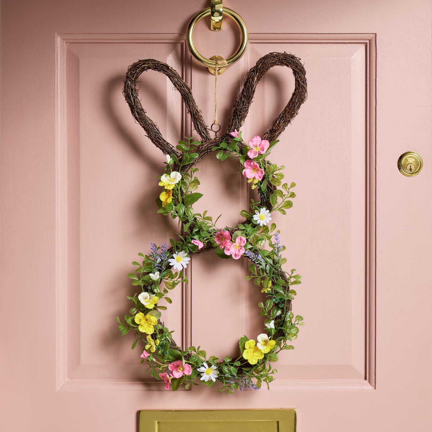 Argos Home Bunny Shaped Floral Easter Wreath
