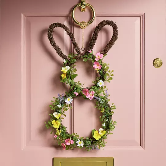 Argos Home Bunny Shaped Floral Easter Wreath