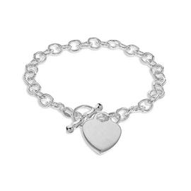 Sterling Silver Personalised Heart Pendant Bracelet
