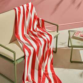 Habitat Stripe XL Beach Towel - Red & White