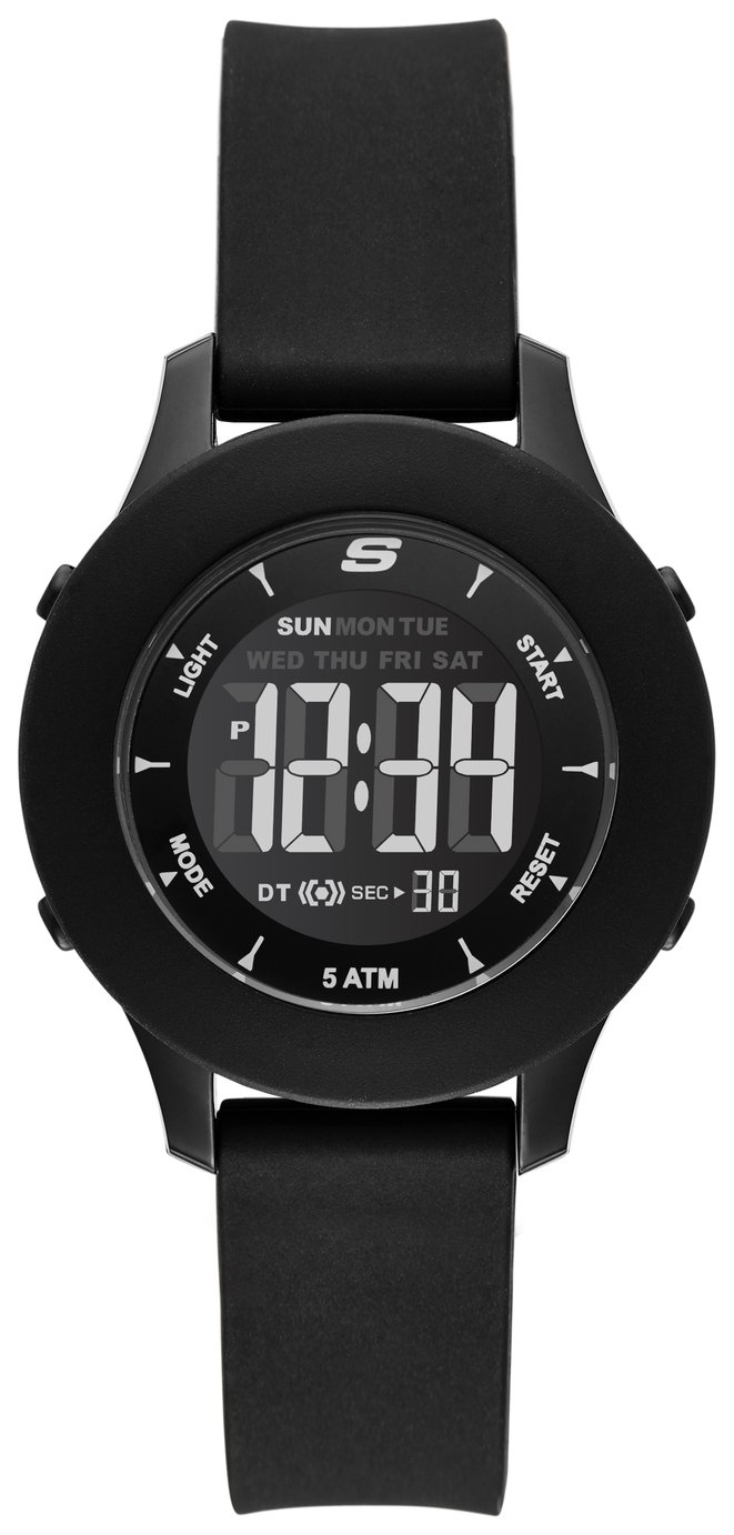 Skechers Rosencrans Black Silicone Strap Digital Watch