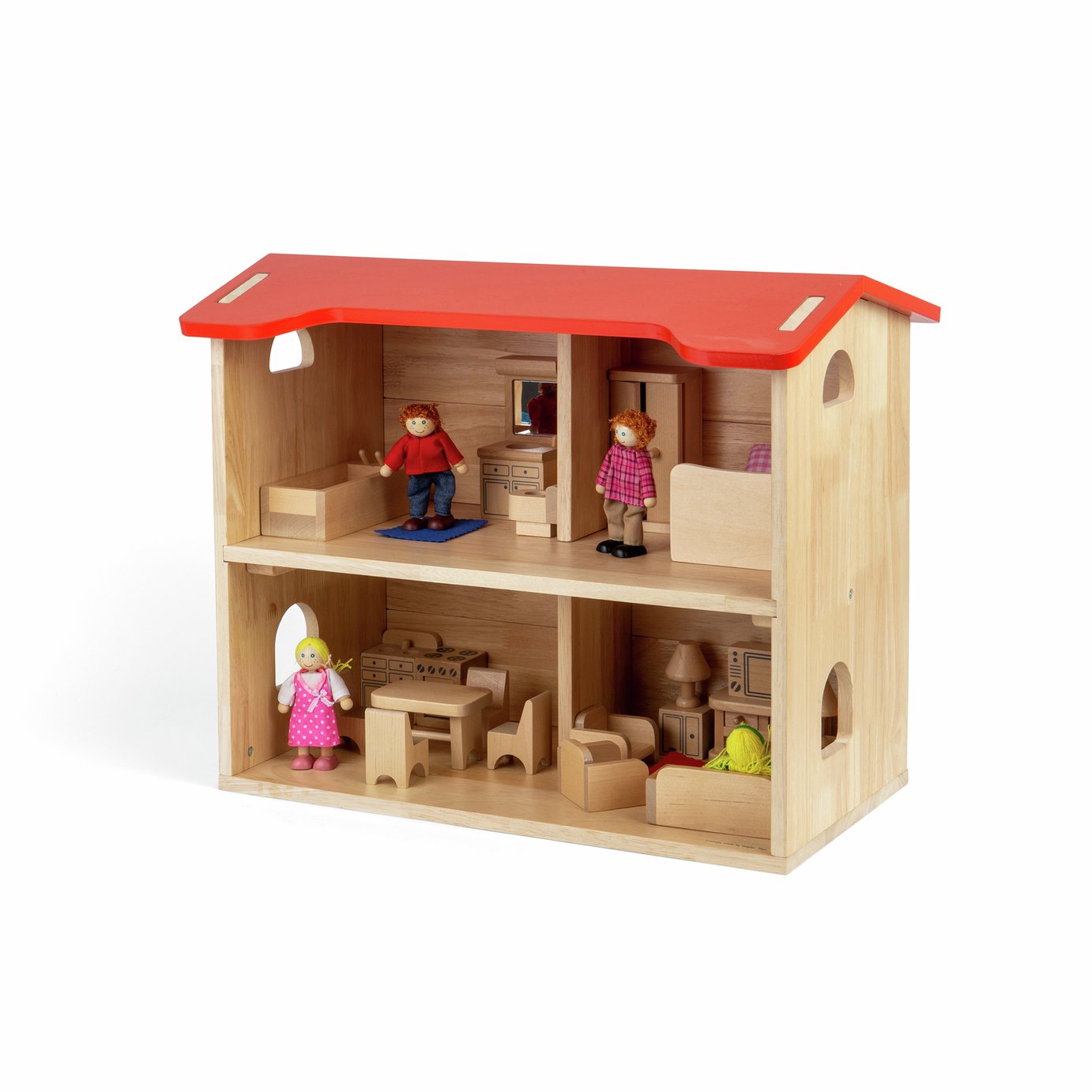BIGJIGS Toys Wooden Dolls House