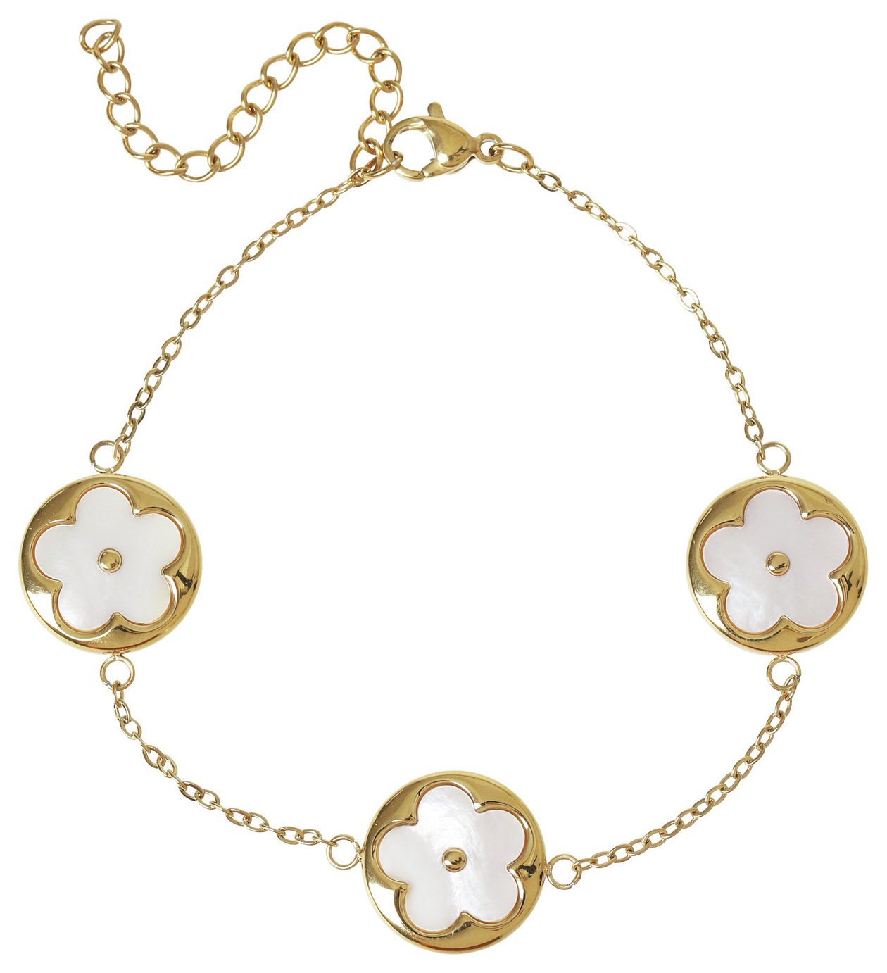 Liars & Lovers Stainless Steel Gold Tone Flower Bracelet