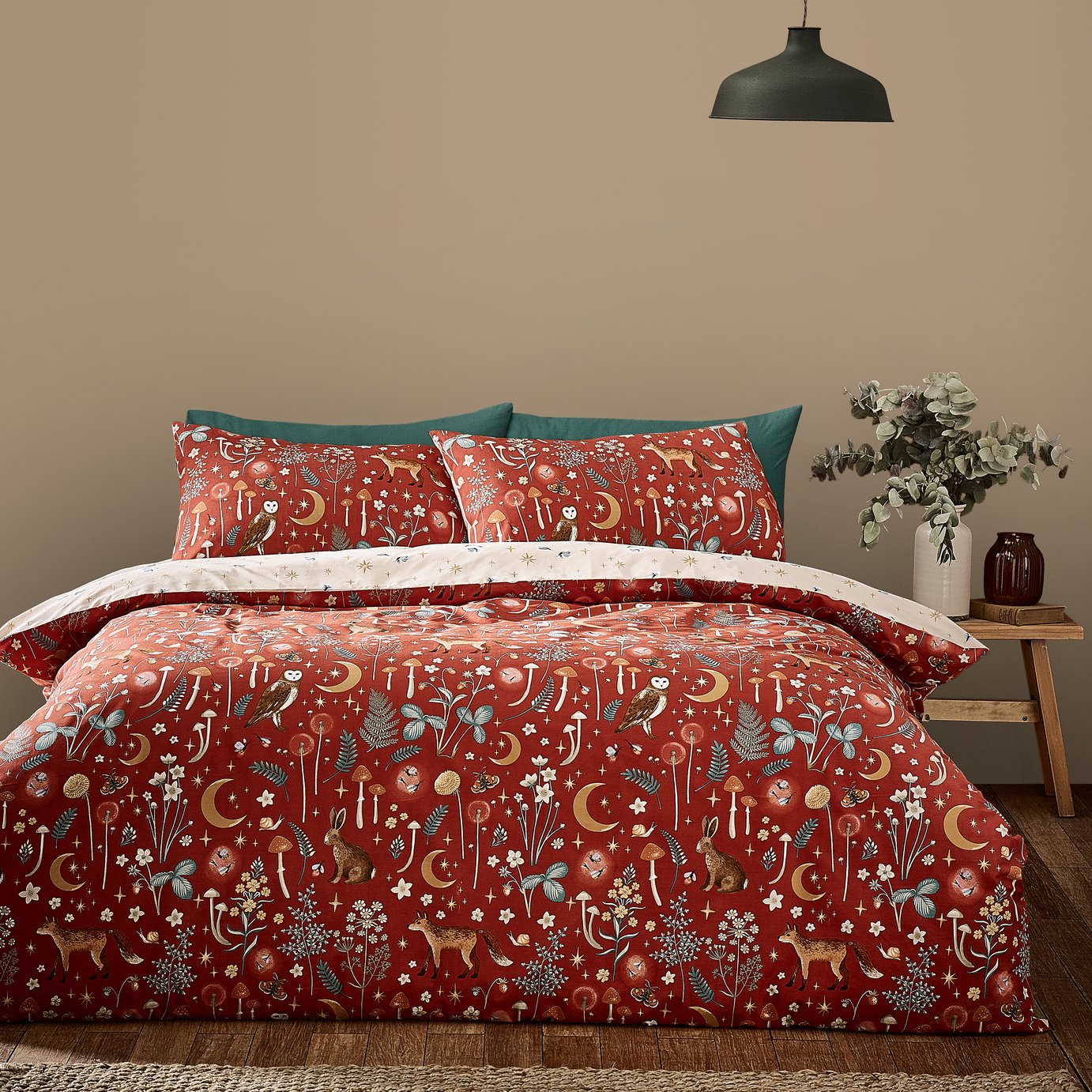 Catherine Lansfield Enchanted Twilight Orange Bedding Set