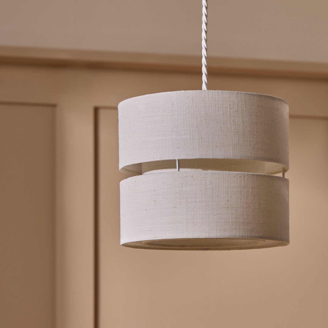 Argos Home Fabric 2 Tier Easy Fit Lampshade - 22cm