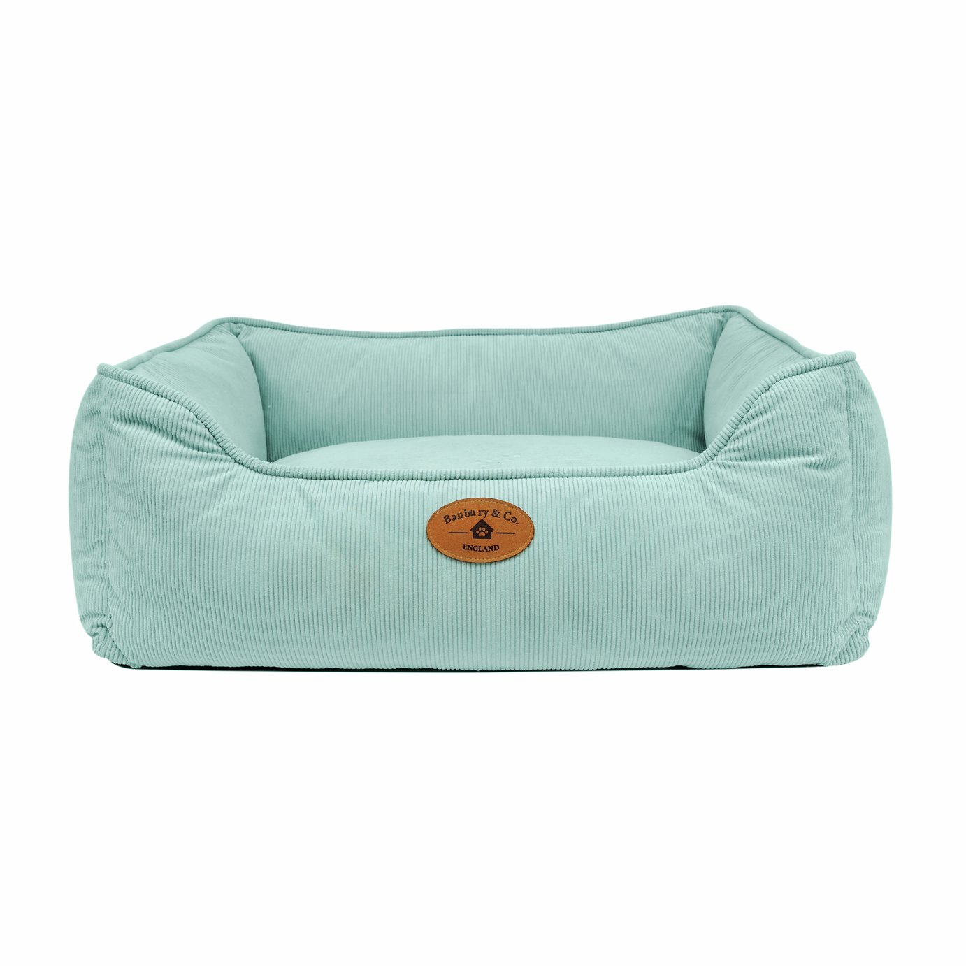 Banbury & Co Seafoam Corduroy Box Dog Bed - Large