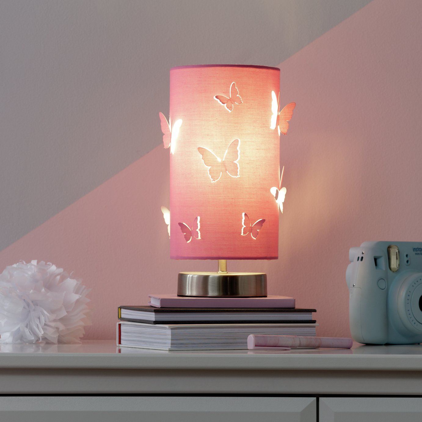 Argos Home Butterfly Cutout Table Lamp - Pink