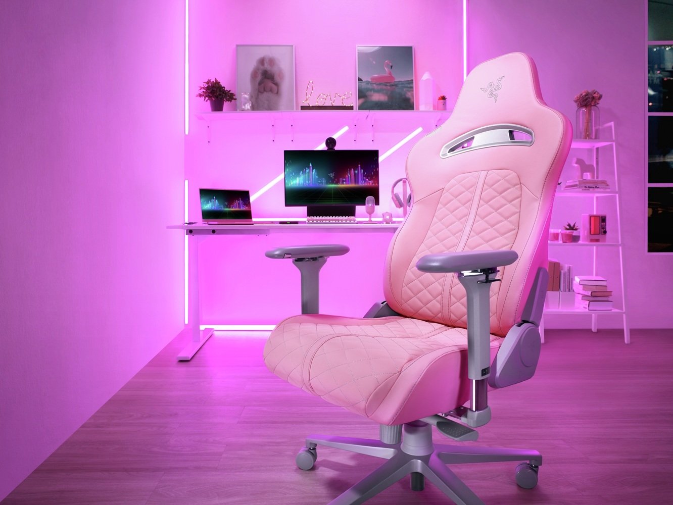 Razer Enki Leather Office Gaming Chair - Pink