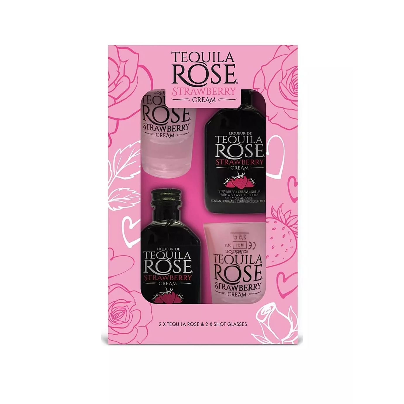 Tequila Rose Strawberry Cream And Shot Glasses Gift Set