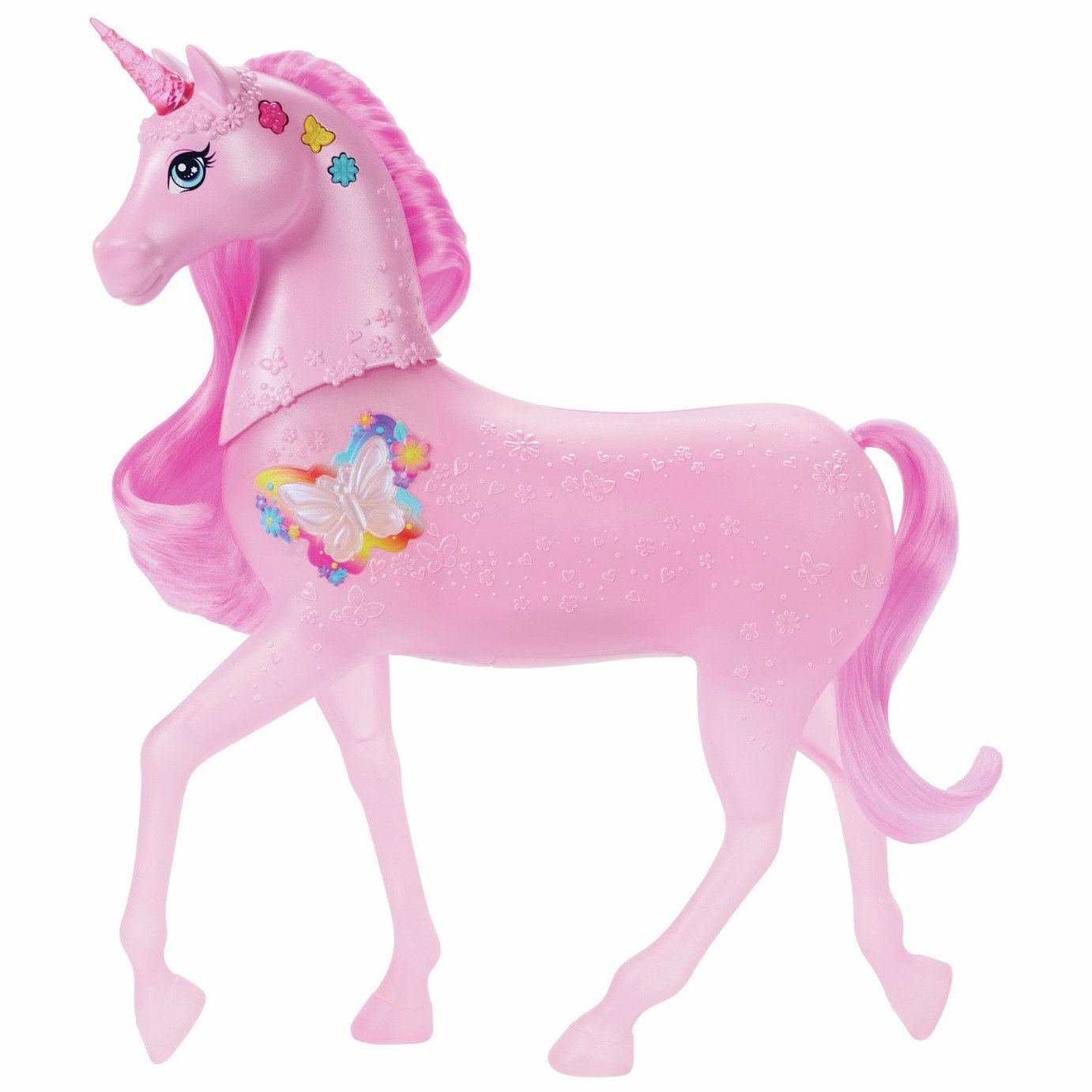 Barbie Sparkle Lights Unicorn Toy with 20 Interactive Lights