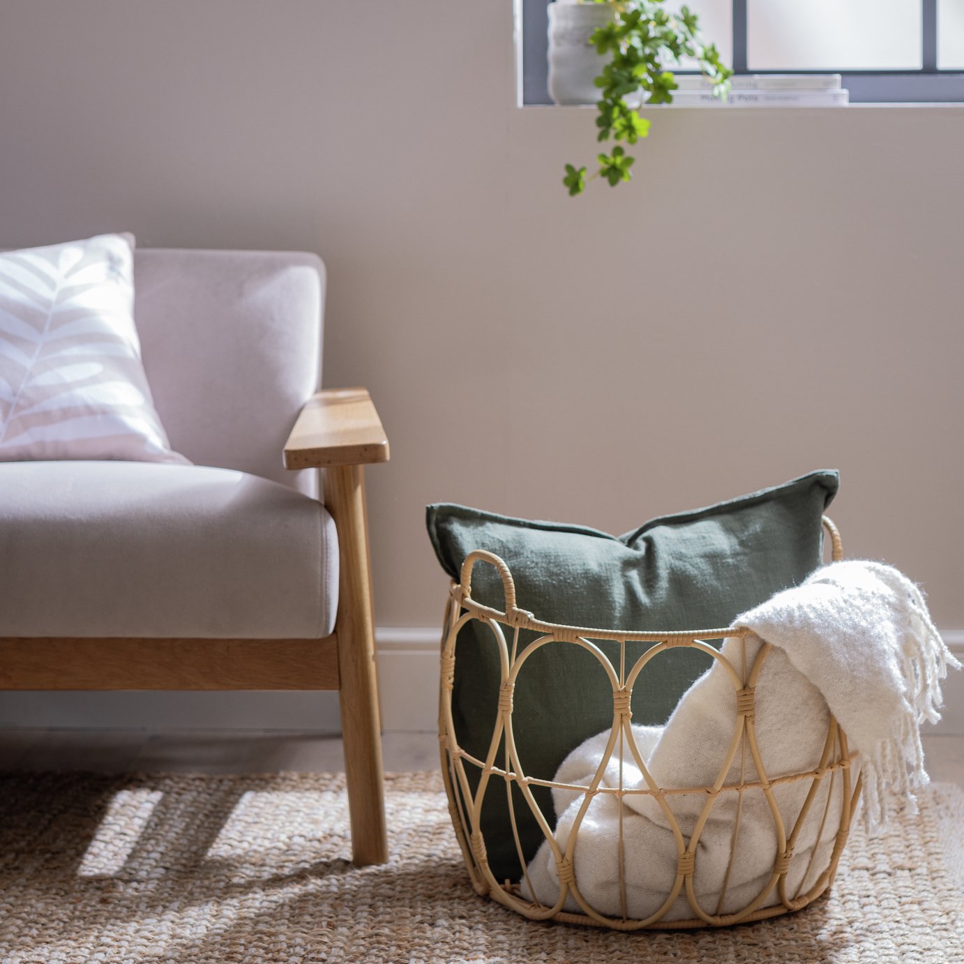 Habitat Open Weave Blanket Storage Basket - Natural