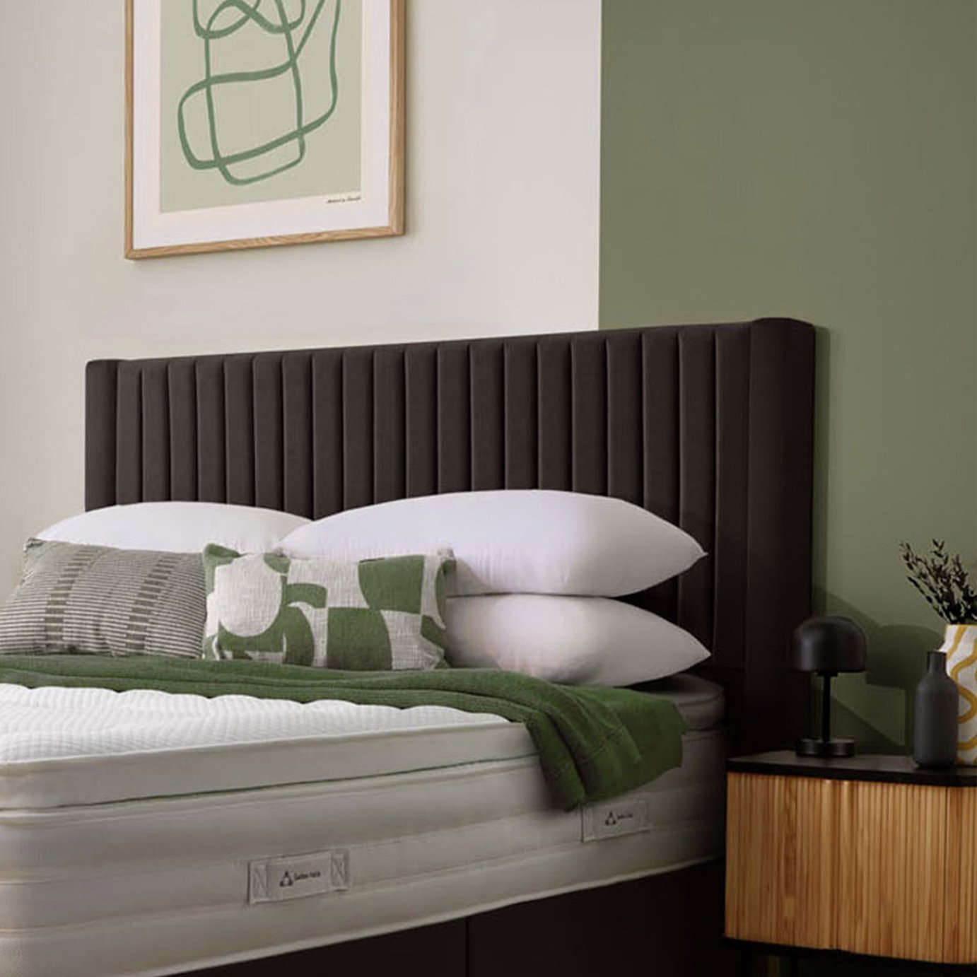 Silentnight Slumber Fabric Superking Headboard - Charcoal
