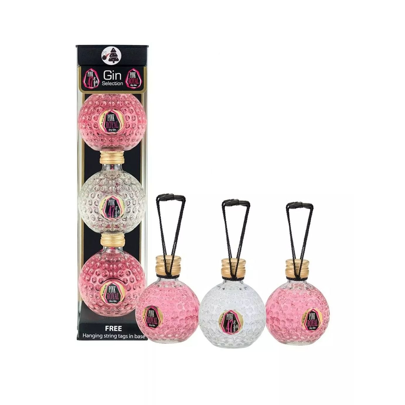 OSA Fine Spirits Pink 47 Royal Gin Christmas Baubles