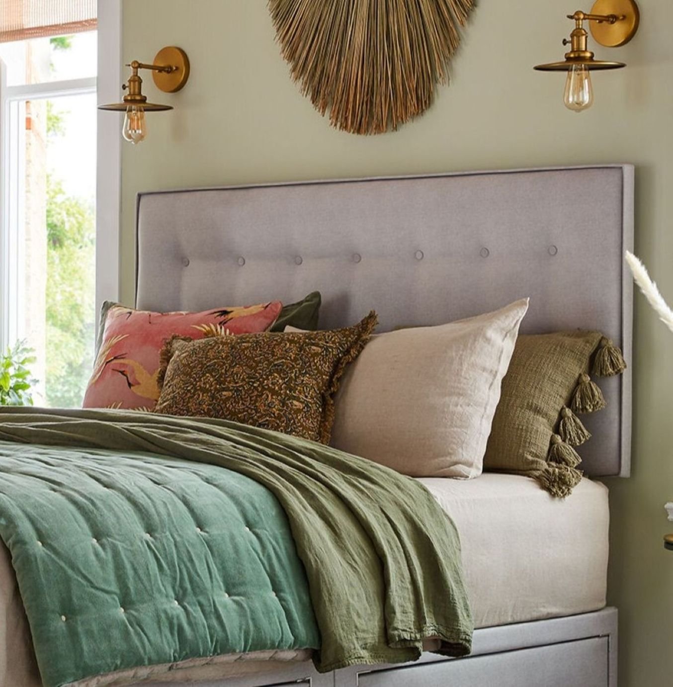Silentnight Hayez Fabric Superking Headboard - Light Grey