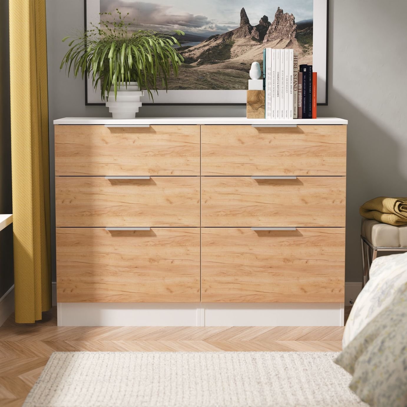 Welcome Orillia 6 Drawer Chest - White & Oak