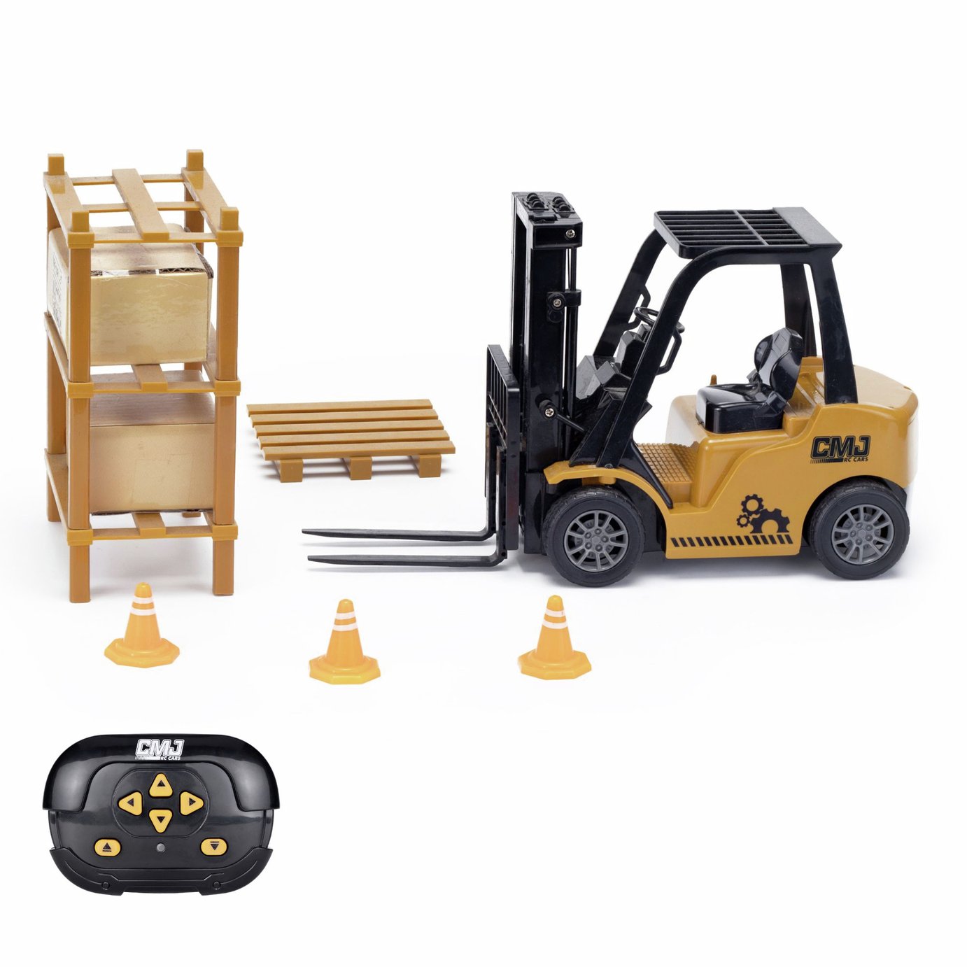 CMJ RC Cars Remote Controlled Forklift With Accessories 