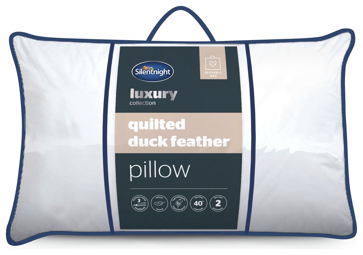 Silentnight Luxury Quilted Duck Feather Medium Pillow