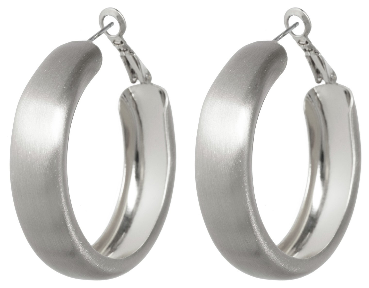 Liars & Lovers Silver Tone Brushed Hoop Earrings