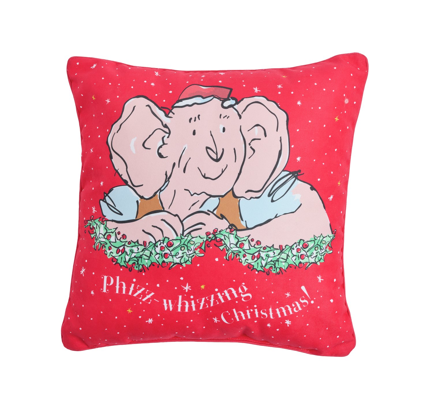 The BFG Cushion - Red & Cream - 40x40cm