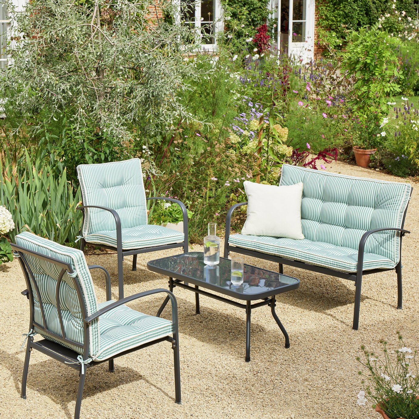 Argos Home Classic 4 Seater Garden Sofa Set - Metal
