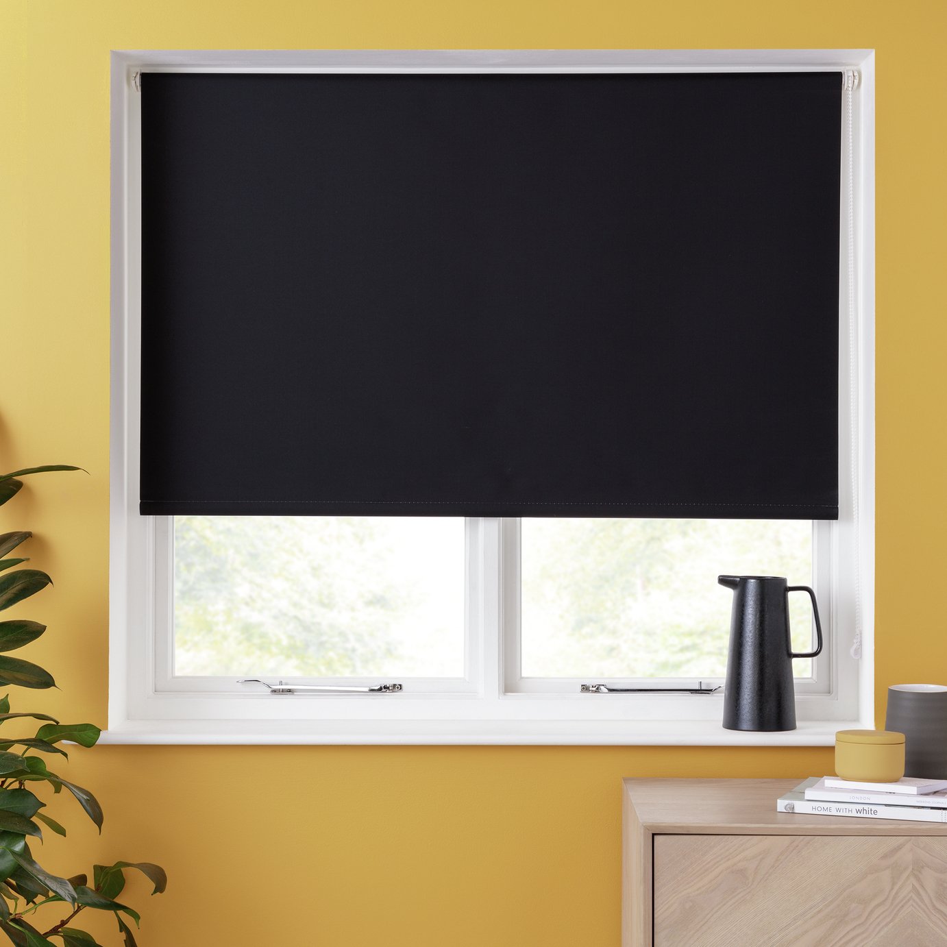 Argos Home Blackout Black Roller Blind - 90cm