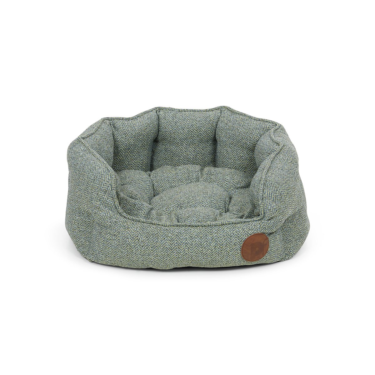 Petface Sage Herringbone Oval Dog Bed - Small