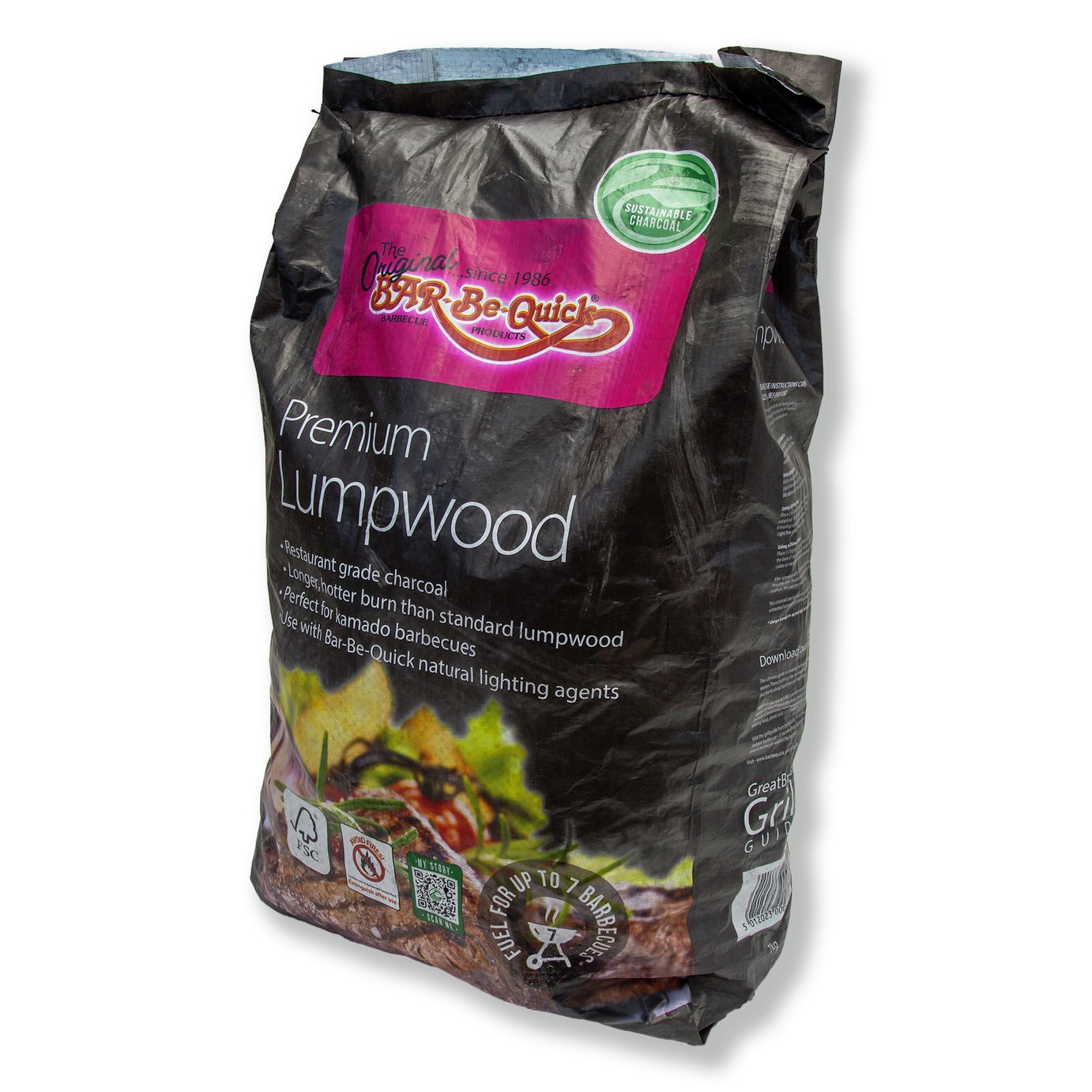 Bar-Be-Quick Premium Lumpwood Charcoal 7kg
