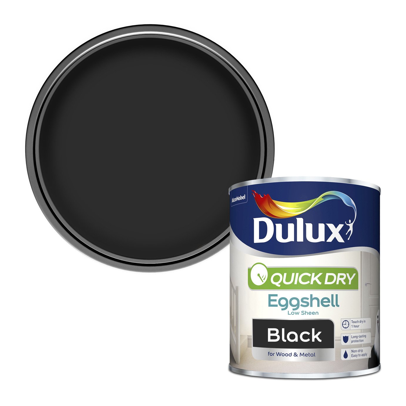 Dulux Quick Dry Eggshell Black – 750ml